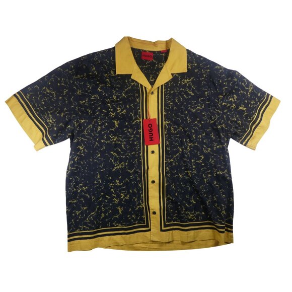 Hugo Men's Egeeno Border Stripe Camp Shirt Size L‎ - Picture 3 of 8